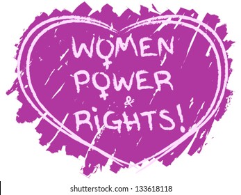 Original grunge women power and women rights symbol