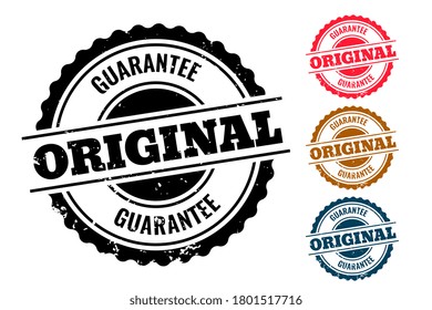 original guarantee authentic rubber stamp set of four