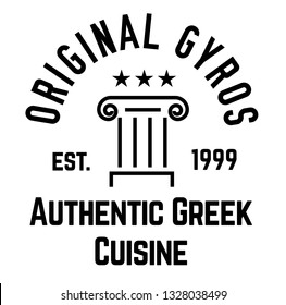original gyros label on white background