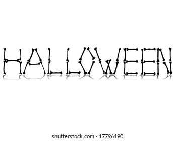 original Halloween text made from bones in vector