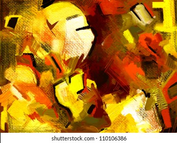 original hand draw abstract digital painting composition