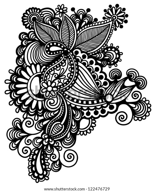 Original Hand Draw Line Art Ornate Stock Vector (Royalty Free ...