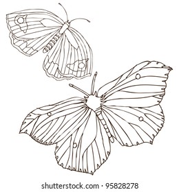 original hand drawing of butterfly-vectorized. Ideal for decoration,decorative,old,pattern,abstract,nature,insects,ornament,postcard or invitation designs