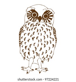 Original Hand drawing of Owl- vectorized