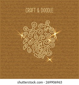 Original hand drawn doodle on the craft paper background