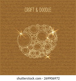 Original hand drawn doodle on the craft paper background
