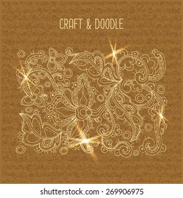 Original hand drawn doodle on the craft paper background