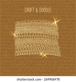 Original hand drawn doodle on the craft paper background