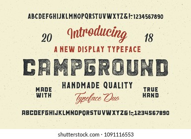 Original Hand Drawn Typeface Duo. Vintage font design and poster. Vector
