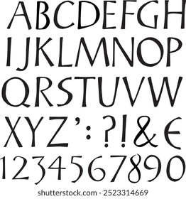 original hand lettered font Capital Versals, font unique