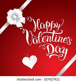 Original hand lettering  Happy Valentine's day. Vector illustration for Valentine's day posters, icons, Valentine's day greeting cards, Valentine's day print and web projects.