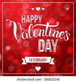 Original hand lettering "Happy Valentine's day". Vector illustration for Valentine's day posters, icons, Valentine's day greeting cards, Valentine's day print and web projects.