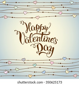 Original hand lettering "Happy Valentine's day". Vector illustration for Valentine's day posters, icons, Valentine's day greeting cards, Valentine's day print and web projects.