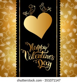 Original hand lettering "Happy Valentine's day". Vector illustration for Valentine's day posters, icons, Valentine's day greeting cards, Valentine's day print and web projects.