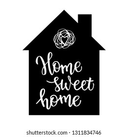 Original hand lettering Home sweet home.  Can be use for logo, poster, icon, print and web projects.
