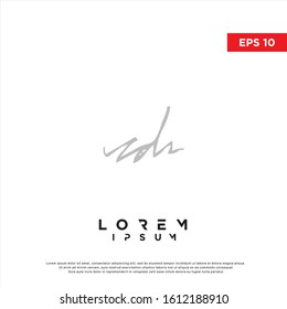 original hand lettering initial letter id logo. unique grunge style icon, template design