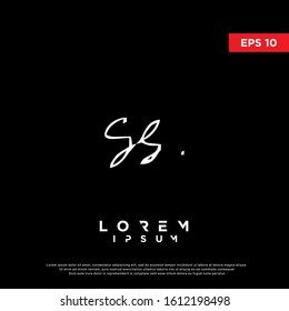 original hand lettering initial letter ss logo. unique grunge style icon, template design