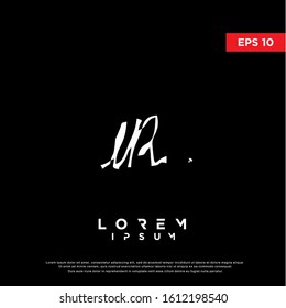 original hand lettering initial letter IR logo. unique grunge style icon, template design