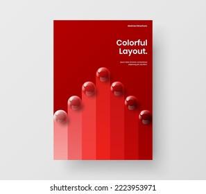 Original handbill A4 design vector layout. Simple realistic spheres leaflet illustration.