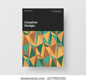 Original handbill A4 vector design template. Isolated mosaic tiles presentation concept.