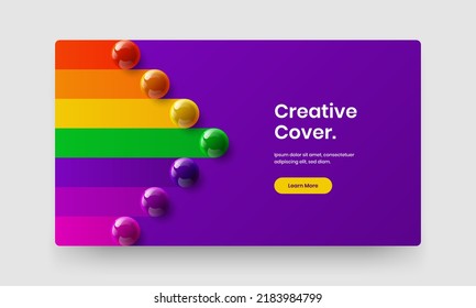 Original handbill design vector illustration. Isolated 3D balls company cover concept.