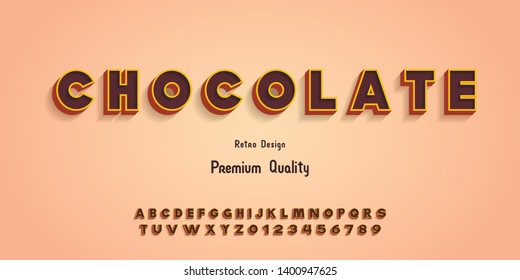 Original handcrafted 3d bold and strong modern typeface, vibrant cool style effect, numbers and letters.