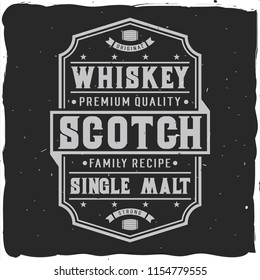 Original handcrafted scotch label in strong style. Designed for t-shirts, posters etc.