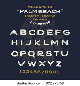 Original handmade alphabet. Vintage font design. Vector.