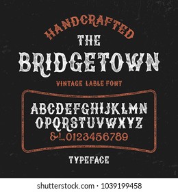 Original handmade alphabet. Vintage font design. Typeface. Vector.