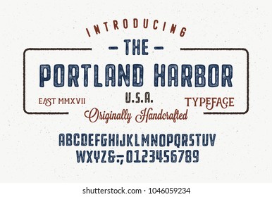Original handmade alphabet. Vintage font design. Typeface. Vector.