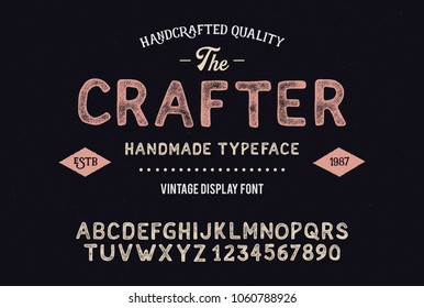 Original handmade alphabet. Vintage font design. Typeface. Vector.