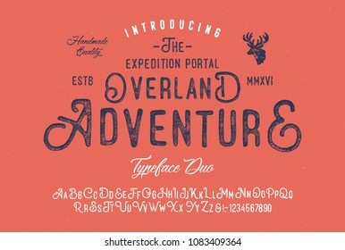 Original handmade alphabet. Vintage font design and poster. Custom typeface. Vector.