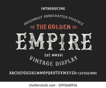 Original handmade alphabet. Vintage font design and poster. Custom typeface. Vector.