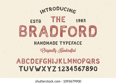 Original handmade alphabet. Vintage font design and poster. Custom typeface. Vector.