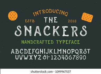 Original handmade alphabet. Vintage font design and poster. Custom typeface. Vector.