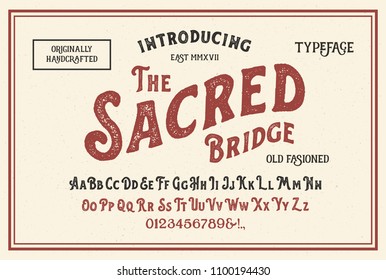 Original handmade alphabet. Vintage font design and poster. Custom typeface. Vector.