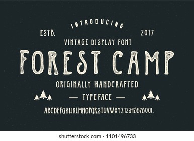 Original handmade alphabet. Vintage font design and poster. Custom typeface. Vector.