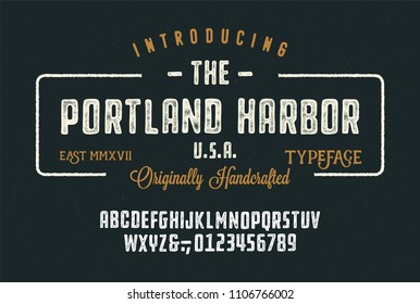 Original handmade alphabet. Vintage font design and poster. Custom typeface. Vector.