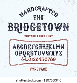 Original handmade alphabet. Vintage font design and poster. Custom typeface. Vector.