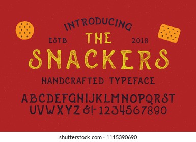 Original handmade alphabet. Vintage font design and poster. Custom typeface. Vector.