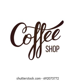 Original handwritten text Coffee.  Illustration for logotypes, posters,  print and web projects