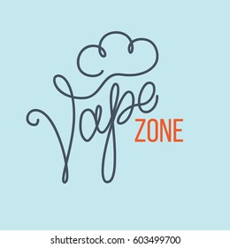Original handwritten text Vape Zone. Vector illustration for posters, logos, sign, show-window, flyer, banner, poster, print and web projects.