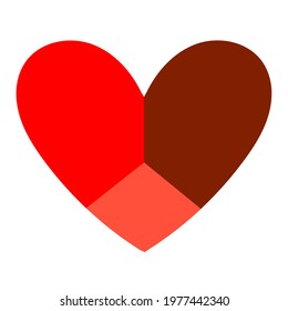 Original heart icon with three faces. Heart icon page symbol for your web site design Heart icon logo, app, UI
