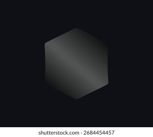 Original Hexagonal Badge Sticker Label In Dark Grey Holograph Gradient Style. Glossy Metallic Icon Logo Seal For Branding, Promo, Ecommerce UI, Shop Product Advertising. Vector Illustration