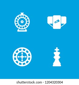 Original icon. collection of 4 original filled icons such as diaper, roulette. editable original icons for web and mobile.