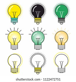 The original icon of a glowing light bulb with different colors
