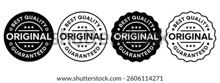 Original icon set. Original logo, label, badge, symbol, banner, stamp, line, black, flat vector illustration isolated on white background. Original label for product packaging design.