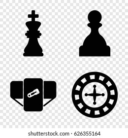 Original icons set. set of 4 original filled icons such as diaper, Roulette, chess king
