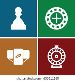 Original icons set. set of 4 original filled icons such as diaper, roulette