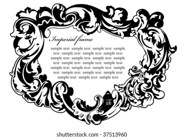 original imperial frame isolated black white vector
